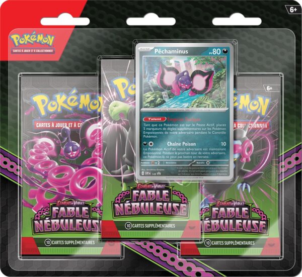 Pokémon EV65 : 3 Pack Carte promo Pêchaminus Q3 24