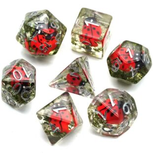 Lot de 7 dés résine Insert - Coccinelle