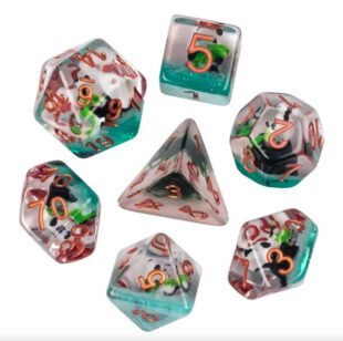 Lot de 7 dés résine Insert - Panda