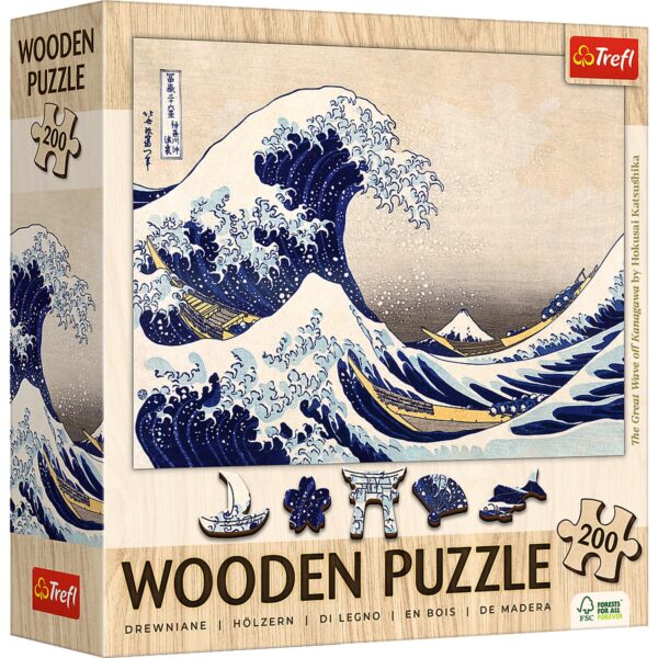 200 Wooden Puzzle : La Grande Vague de Kanagawa Hokusai