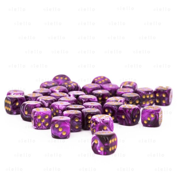 CHESSEX - SET DE 36 DES 6 - VORTEX - VIOLET/OR --NEW-- CHX27837 – Image 2