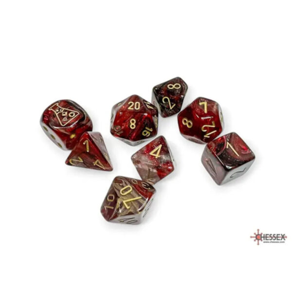 CHESSEX - Set de 8 dés - BOREALIS Cosmos / Or (Lumière Noire) NEW - CHX30064